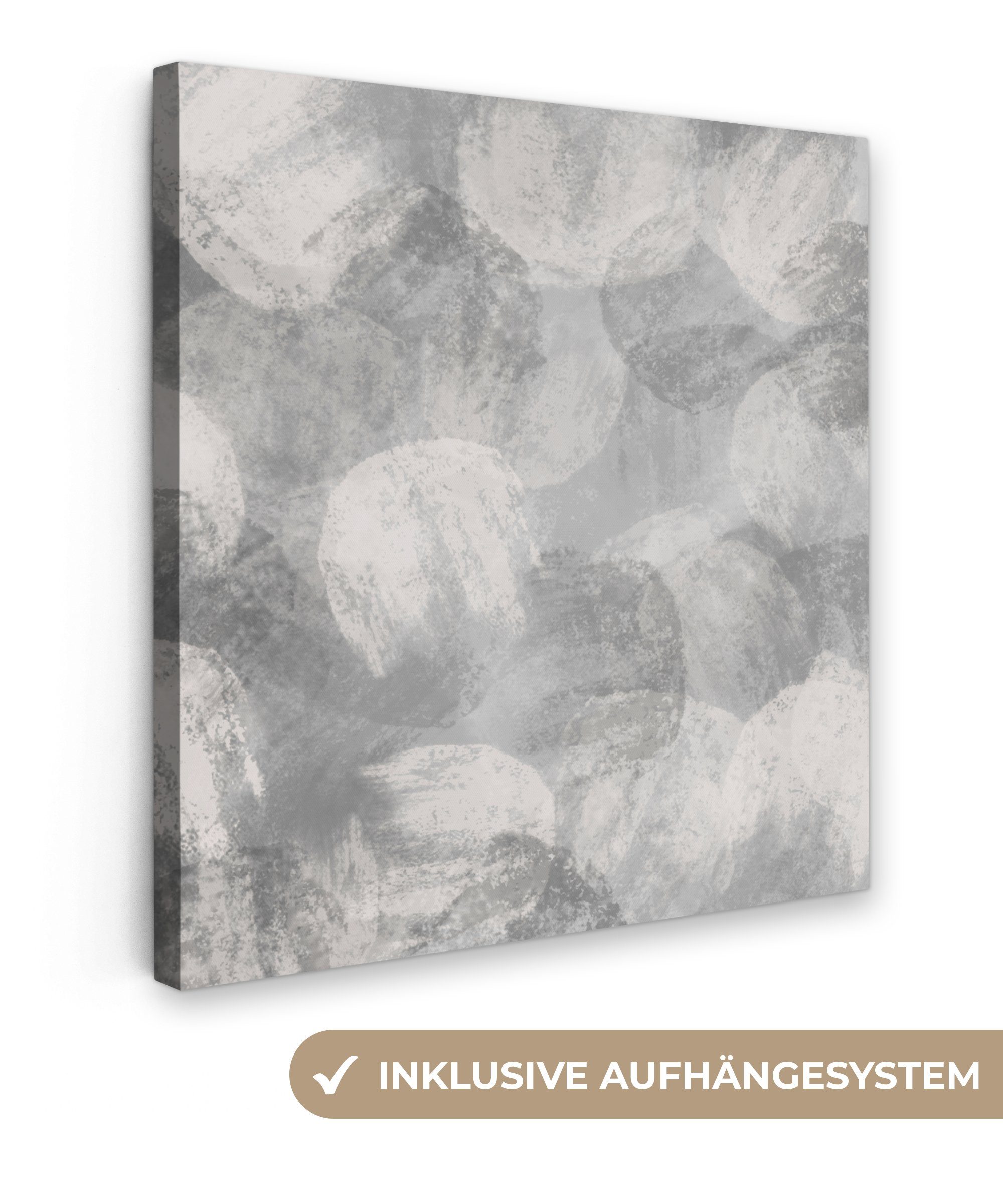 OneMillionCanvasses® Leinwandbild Abstrakt - Farbe - Grau - Malerei, (1  St), Wandbild Leinwandbilder, Aufhängefertig, Wanddeko, 30x20 cm