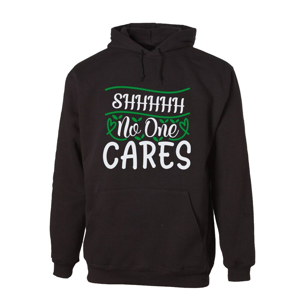 G-graphics Hoodie Shhhhh – No one cares Unisex mit trendigem Frontprint mit Spruch / Sprüche