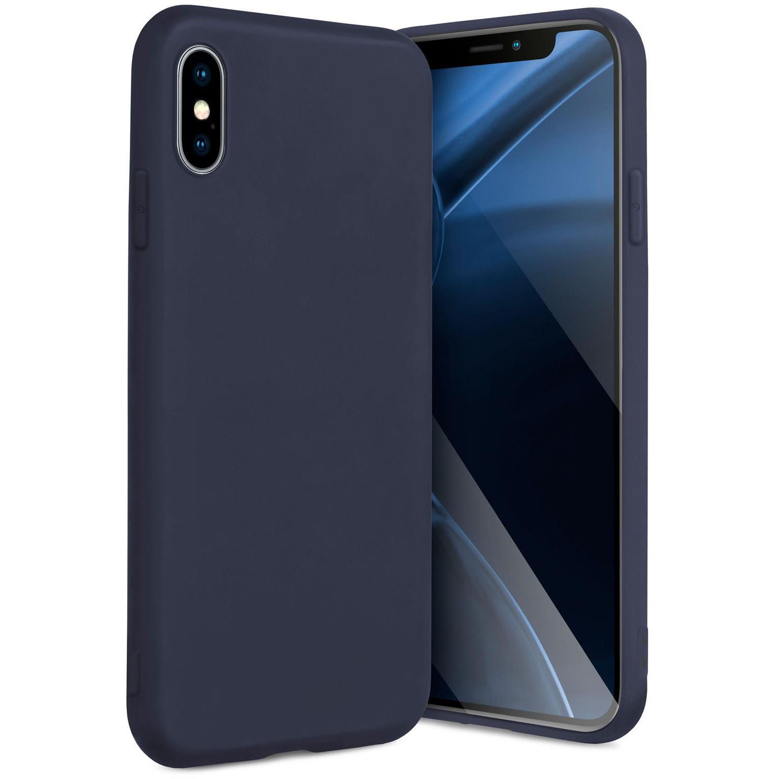 ONEFLOW Handyhülle für iPhone X Hülle Dünn SlimShield Pro Blau 5,8 Zoll, Backcover TPU Case Handyhülle minimalistisch Schutzhülle Erhöhter Rand