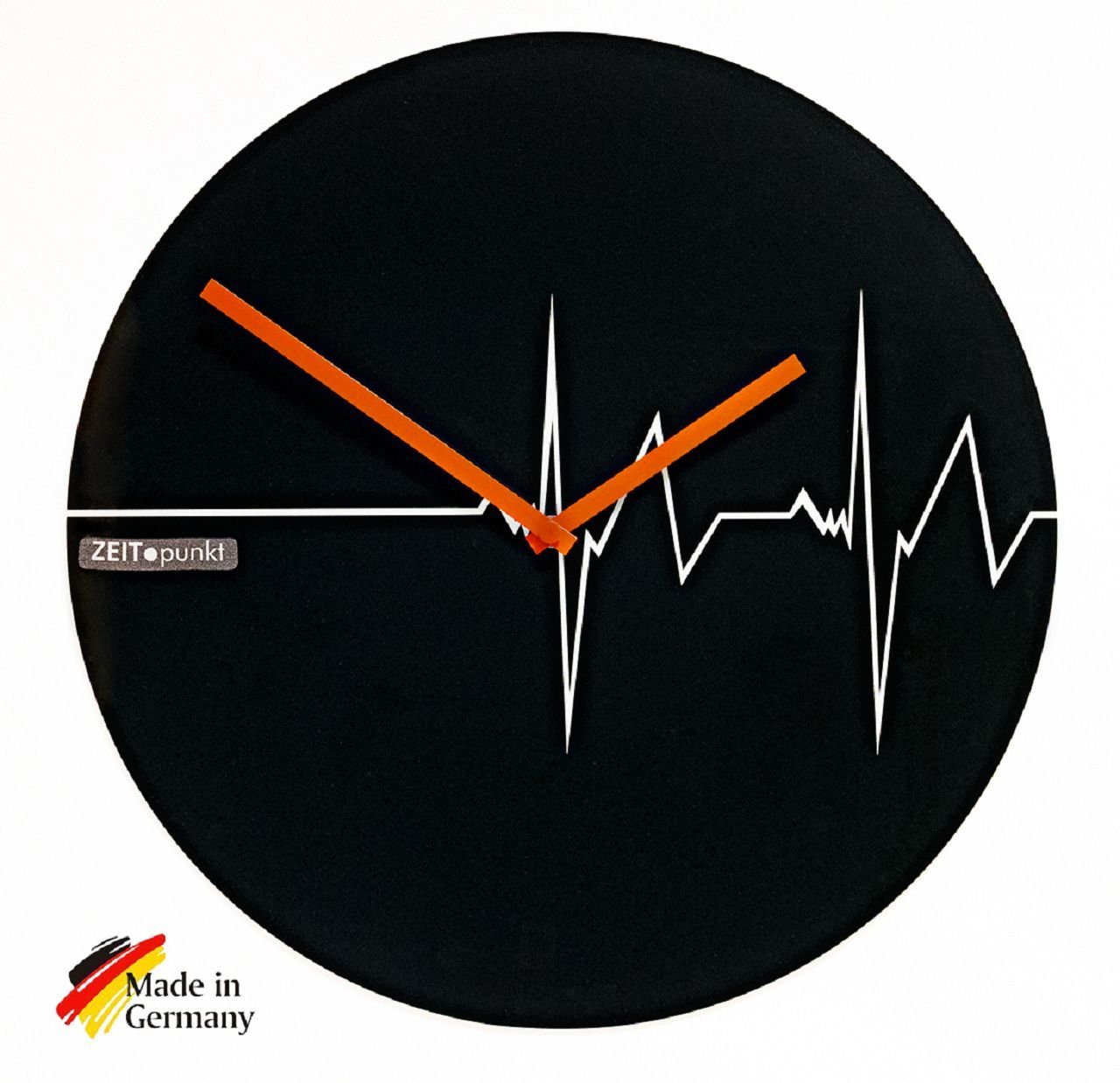 Beauty.Scouts Wanduhr Quartz Wanduhr "Heartbeat" aus Glas mit Herzschlag, Ø 40 cm