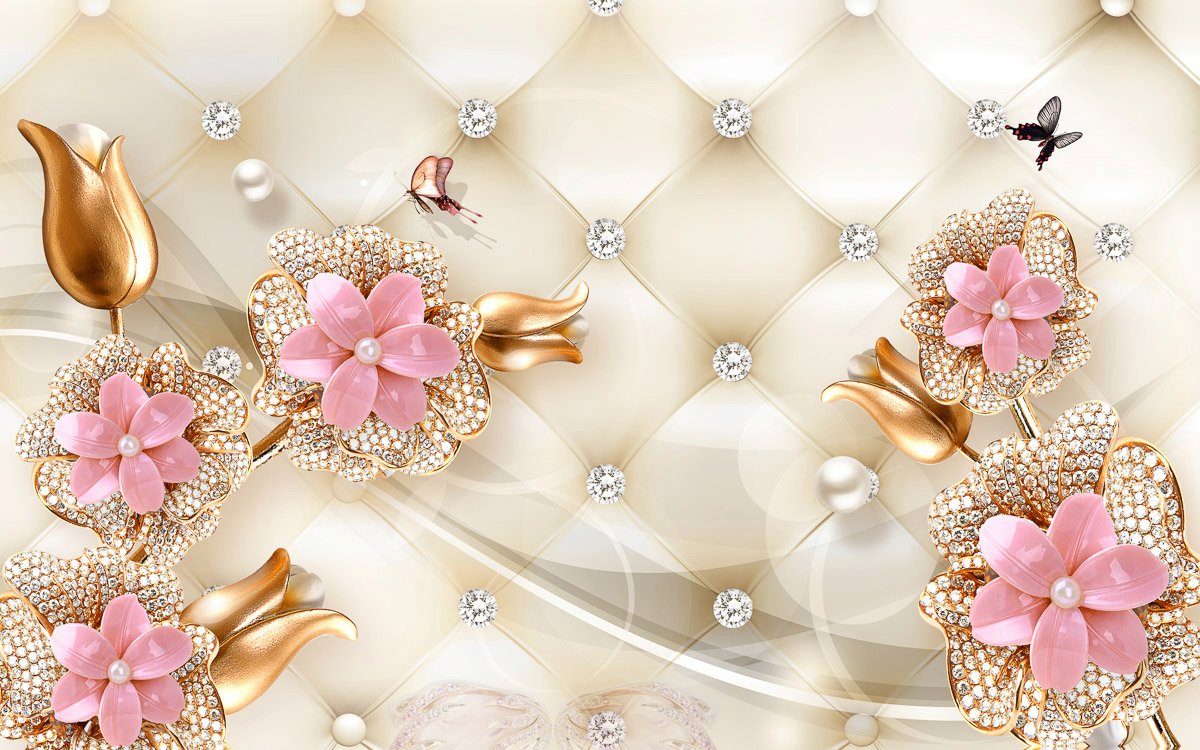 Papermoon Fototapete Muster mit Blumen günstig online kaufen