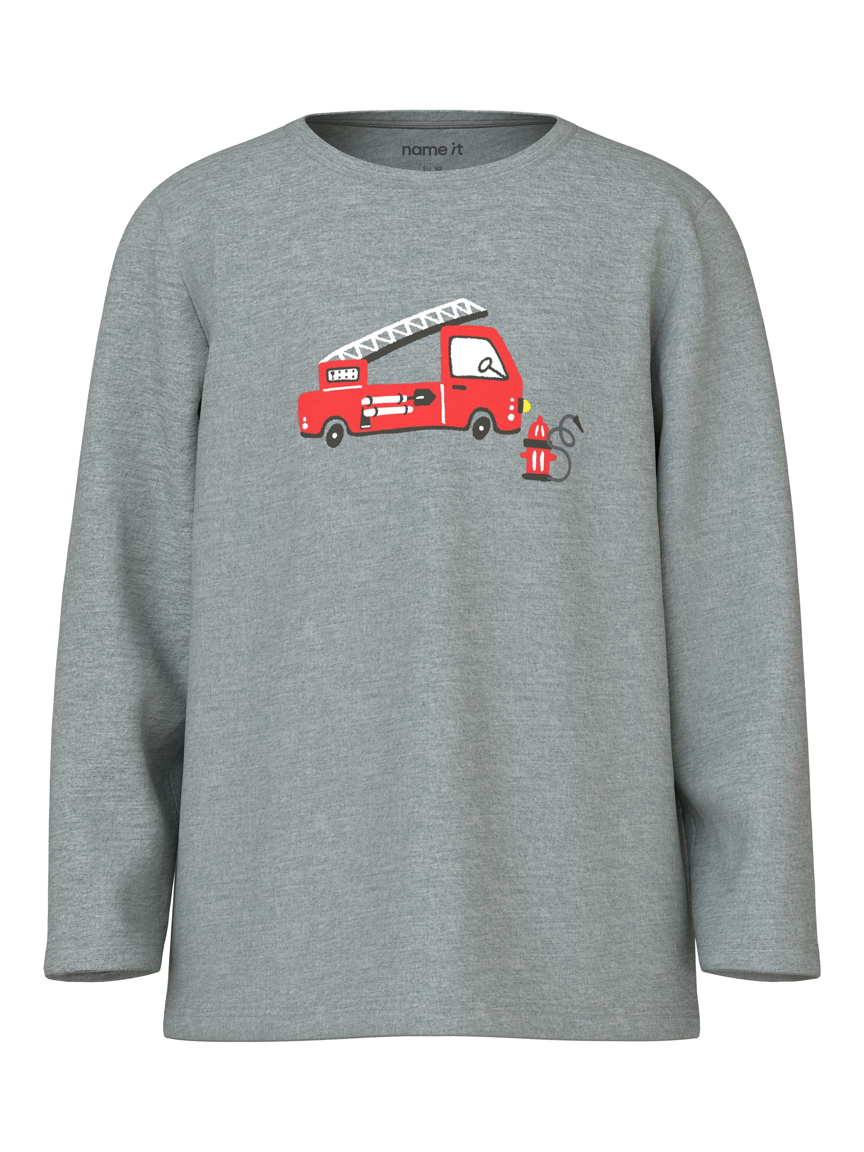 Name It Schlafanzug NMMNIGHTSET GREY FIRETRUCK NOOS (Set, 2 tlg)