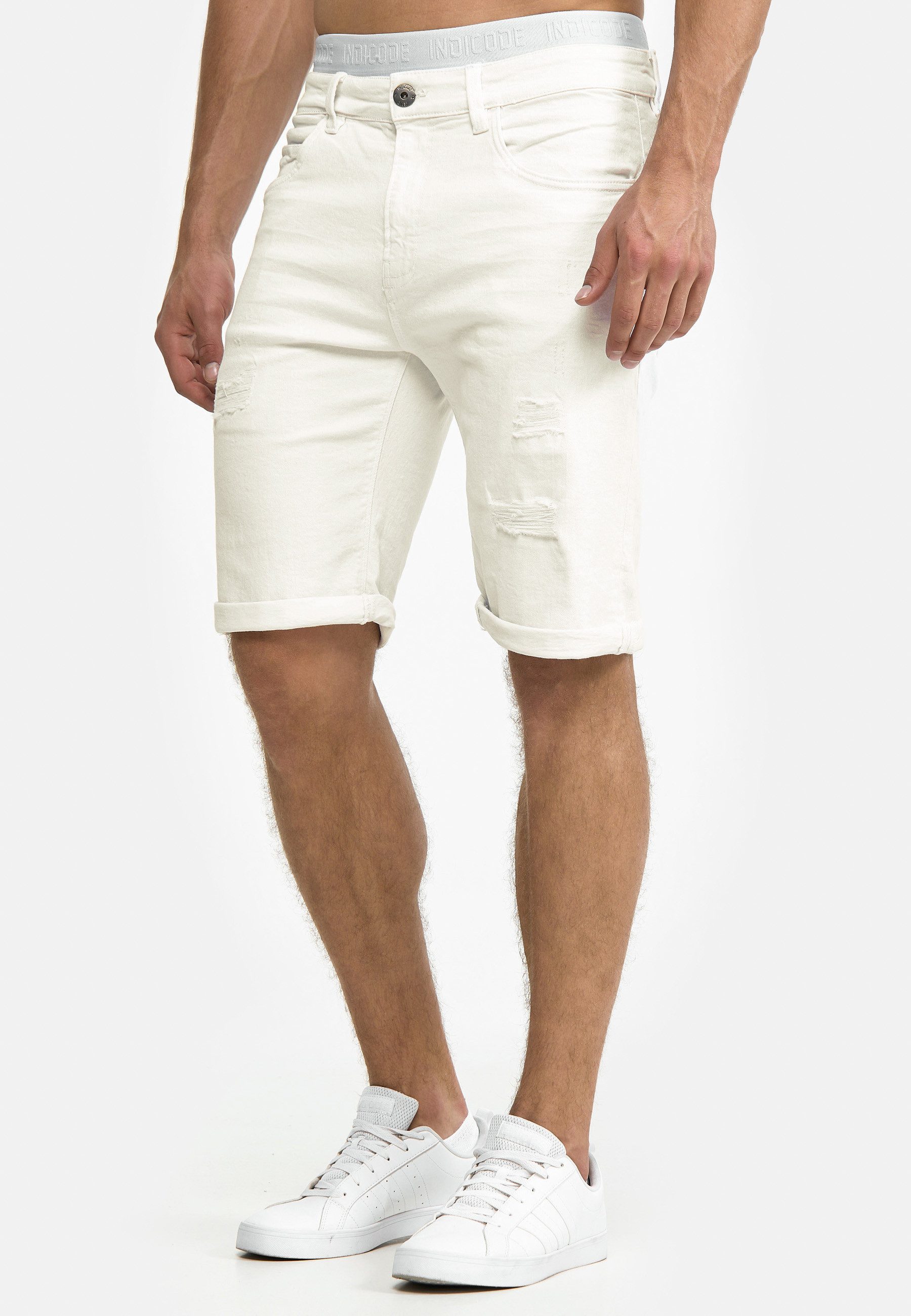 Indicode Jeansshorts Herren Caden Jeans Shorts Herrenshorts mit 5 Taschen, Denimstyle