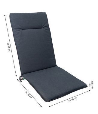 Dehner Polsterauflage Sitzpolster Veneto, 69 x 46 x 48 cm, für Hochlehner-Stühle, komfortable Schaumfüllung, wasserabweisend