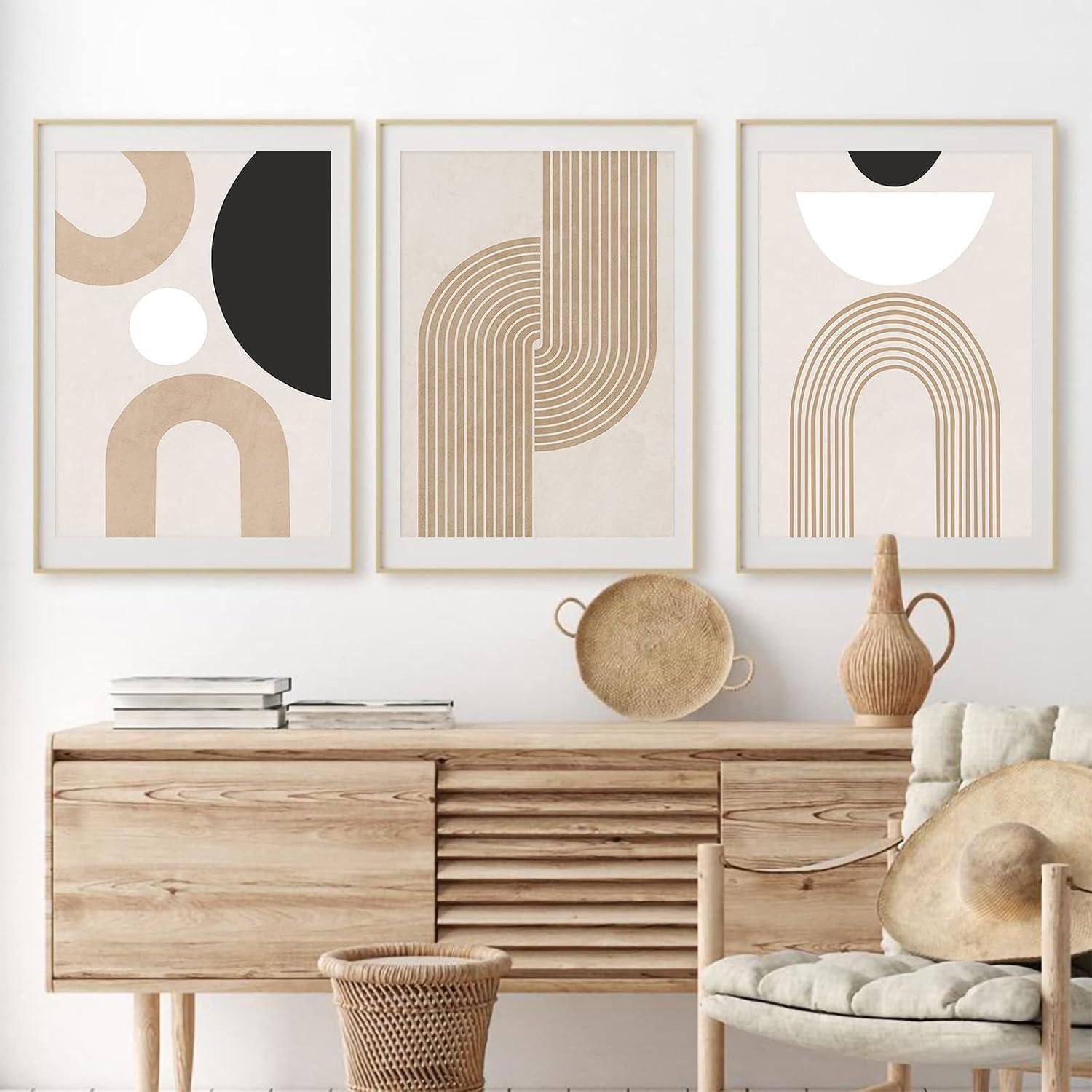 LuxusKollektion Poster 3er Premium Poster Set Moderne Abstrakt Kunst Wandbilder Leinwandbild, (1 St)