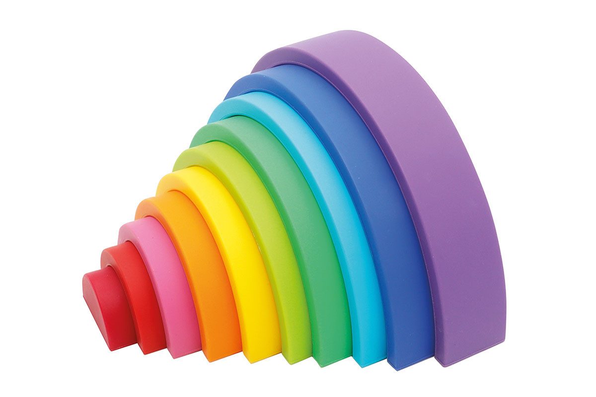 Forchtenberger Puzzle & Spiele Stapelspielzeug Regenbogen, (10-tlg)