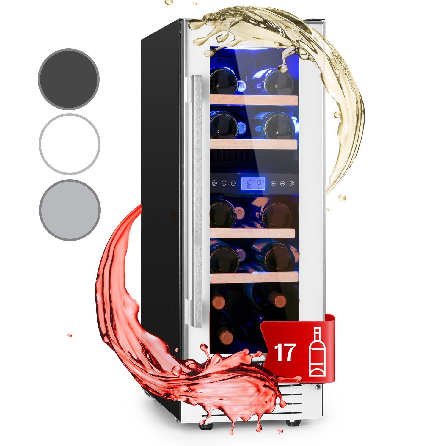 Quartz á 17 Weinkühlschrank Zonen Weintemperierschrank Duo für 0,75l,2 Edition, 17 Klarstein Standardflaschen Built-in Flaschenkühlschrank Wein Weinschrank Vinovilla