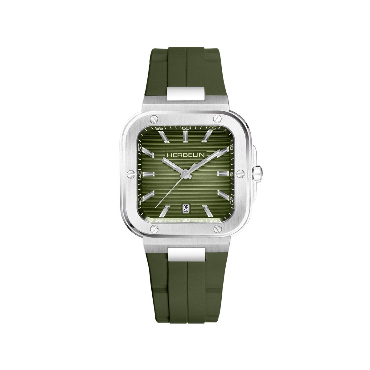 Quarzuhr Michel Herbelin Herrenuhr 12246A116CK Cap Camart Square, Swiss Made