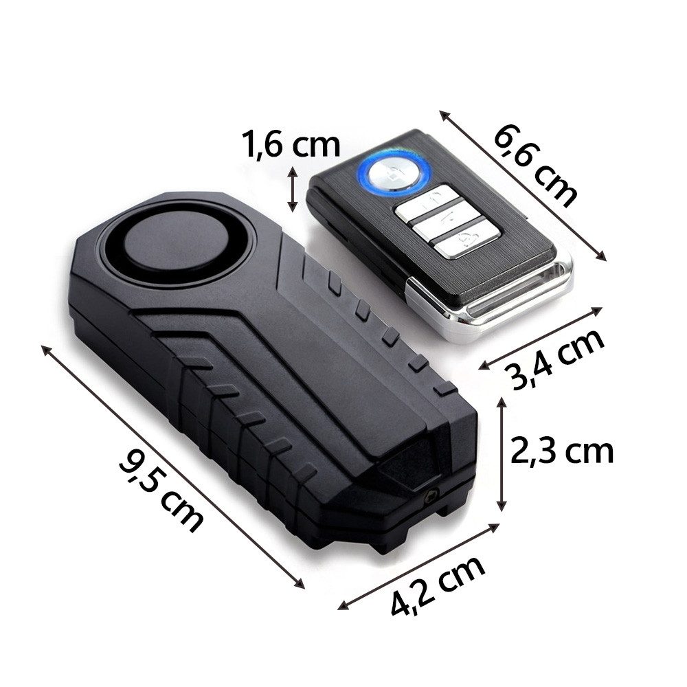 Tourtecs Alarmschloss Diebstahlschutz Alarm mit Fernbedienung Vibrationsalarm 113Db DA1