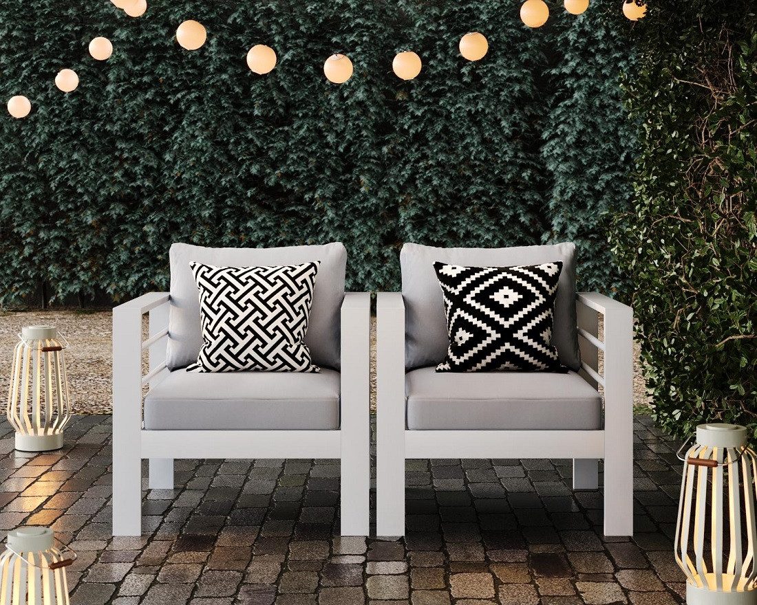 Gartensessel Relaxsessel outdoor 2 Sitzer Loungesessel Aluminium wetterfest