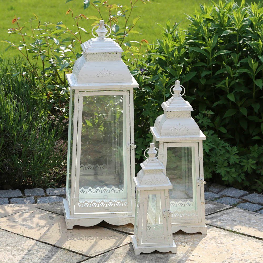Grafelstein Kerzenlaterne Laterne LUGANO creme weiß antik aus Metall Orname günstig online kaufen