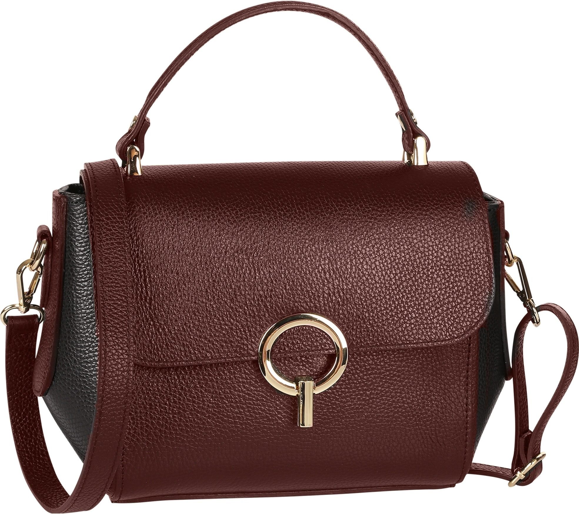 Handtasche Toscanto Tasche dunkelrot, schwarz