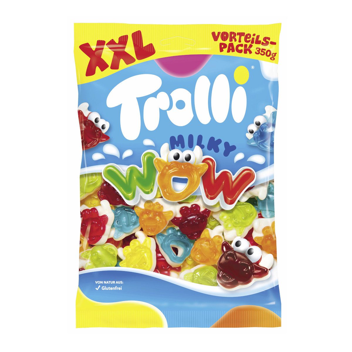 TROLLI Süßigkeit, Trolli Milky Wow Gummibonbon mit Magermilchpulver Packung 350g