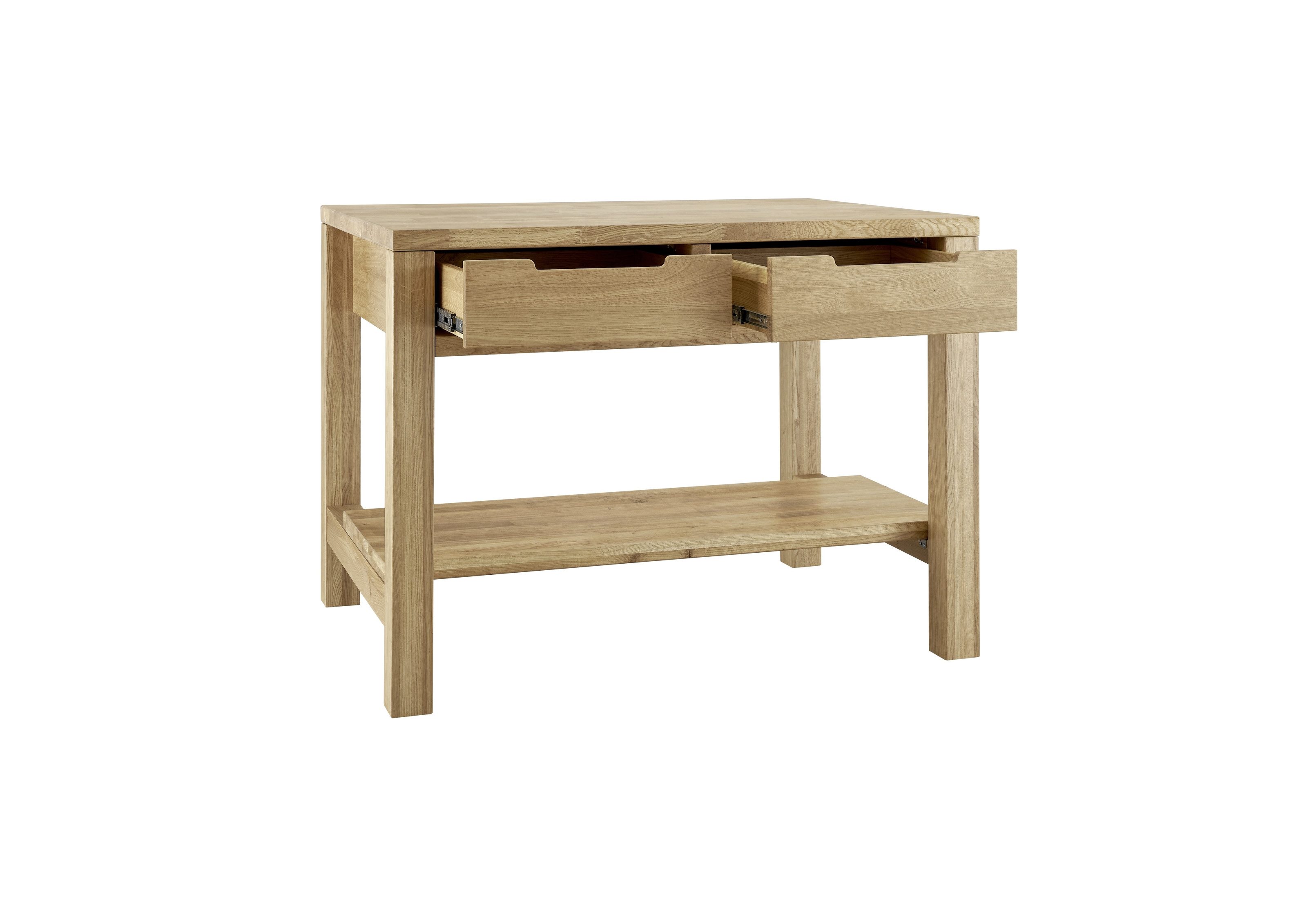 PREISBRECHER Kochinsel Ponza, 2 Schubladen, in Eiche geölt, Massivholz - 120x91x90cm (BxHxT)