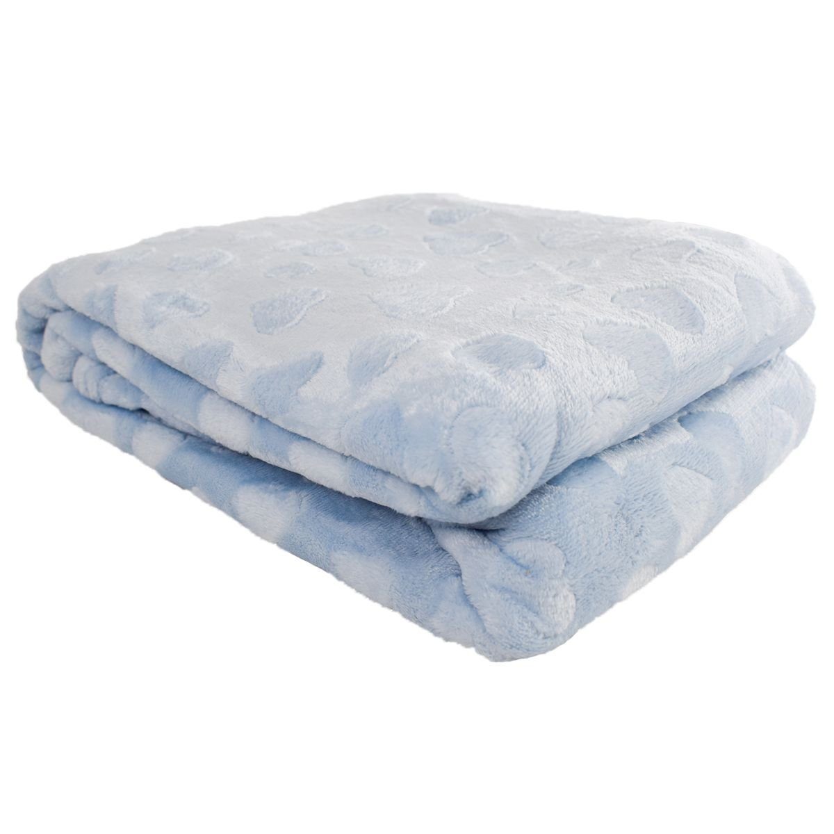 Herzen/Sternen Herzen 200 Farben Flanell Marabellas Couchdecke Wohndecke, x / Wohndecke verschiedene Hellblau cm Shop, 150 mit