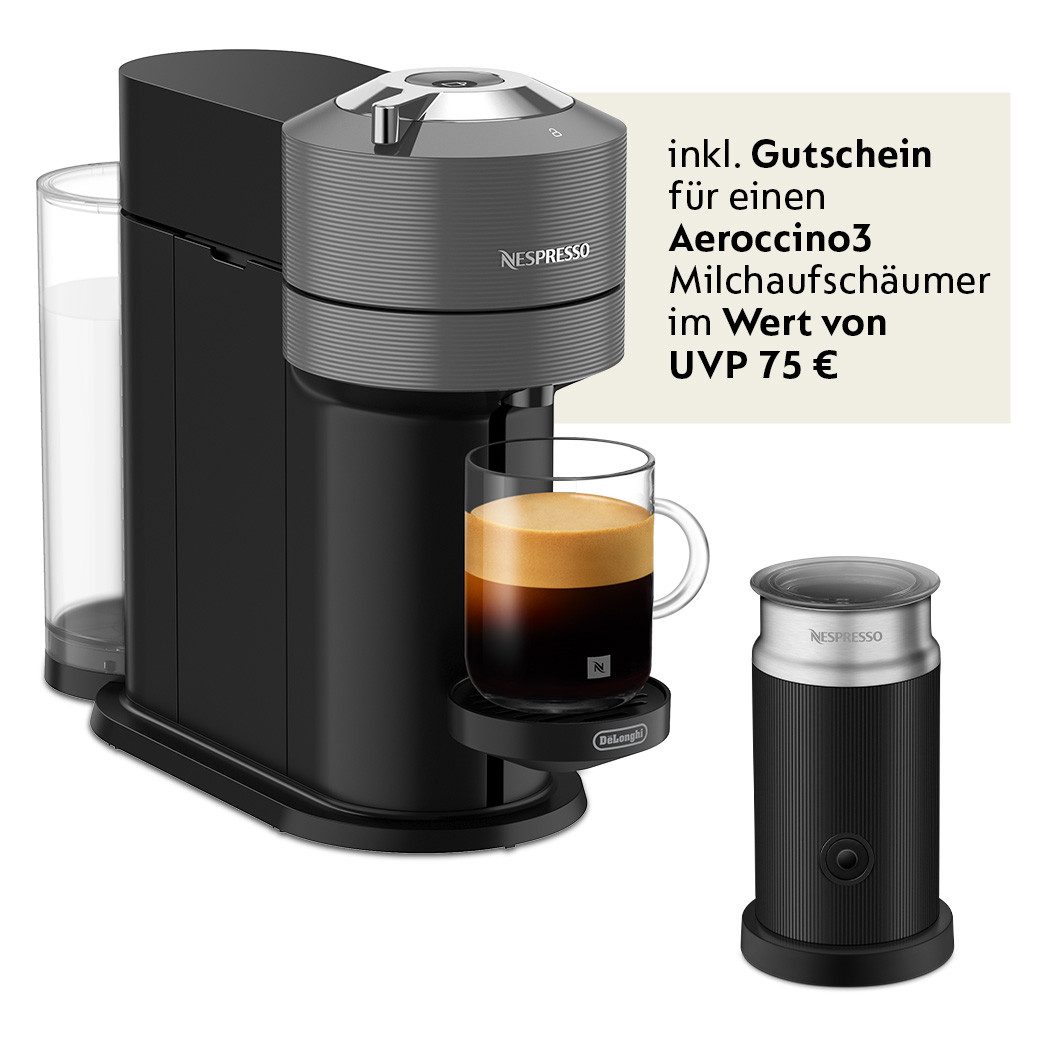 NESPRESSO Kapselmaschine Vertuo Next ENV 120.GY von DeLonghi, Dark Grey