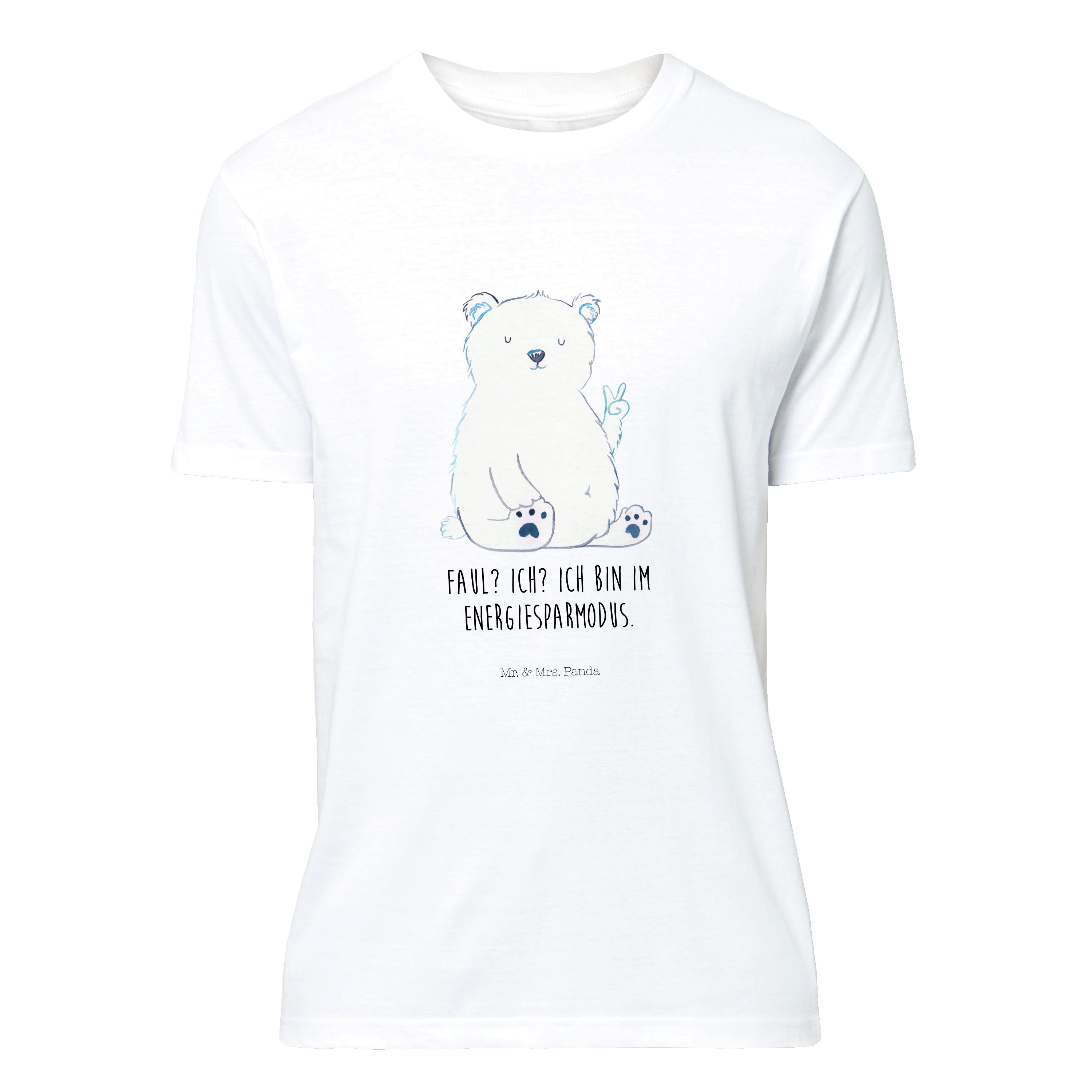 Mr. & Mrs. Panda T-Shirt Eisbär Faul - Weiß - Geschenk, Jubiläum, Bürojob,  Shirt, T-Shirt mit (1-tlg)