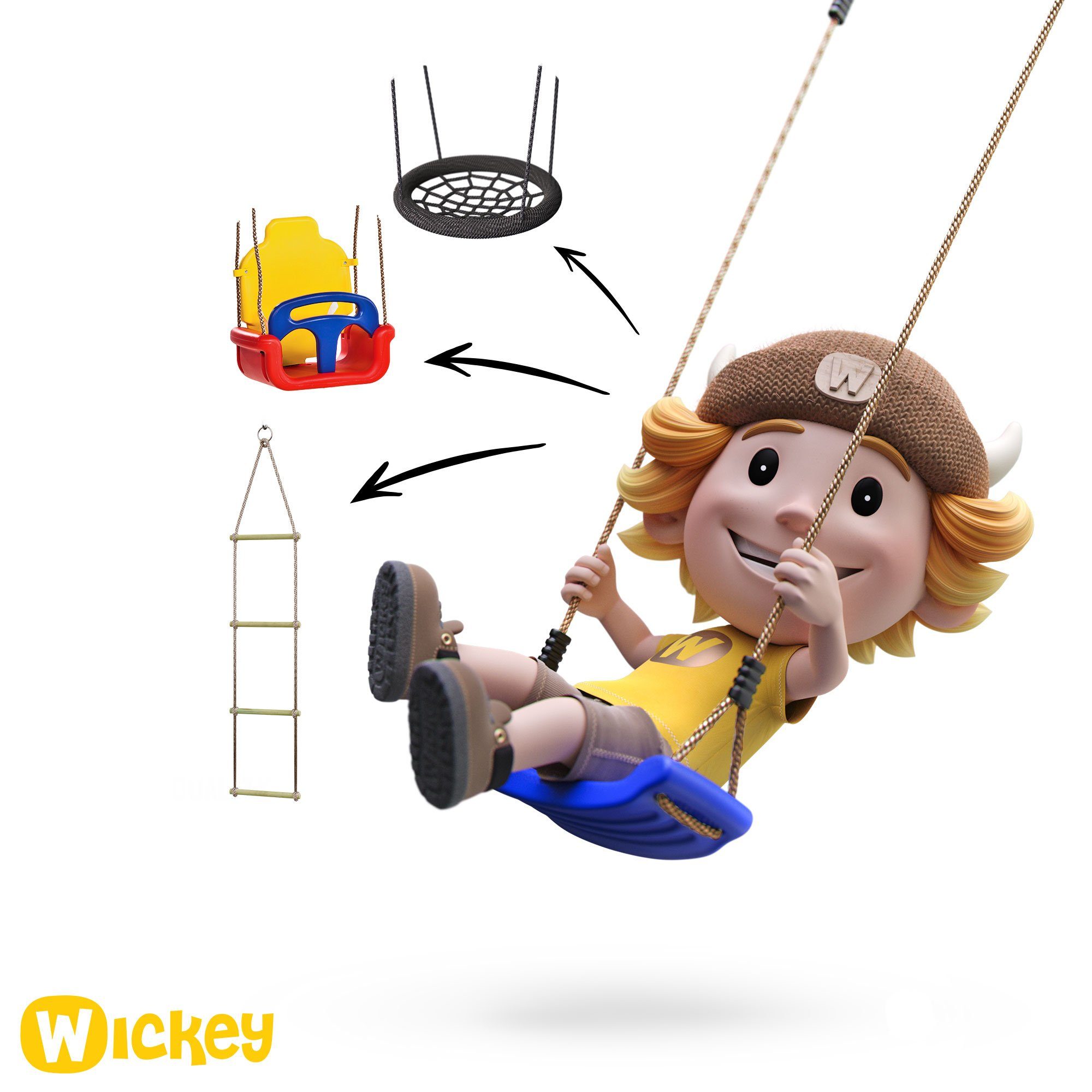 Wickey Spielturm-Erweiterung Schaukelschelle mit Karabiner 9x9 cm Vierkant - Perfekt für Spieltürme, (Inkl. Schraube, Mutter & Kunststoffgleitscheibe + Karabinerhaken vormontiert – drehbar & belastbar, Komplett vormontiert – sofort einsatzbereit - Montage durch Umlegen), Feuerverzinkter Stahl – rostfrei & witterungsbeständig