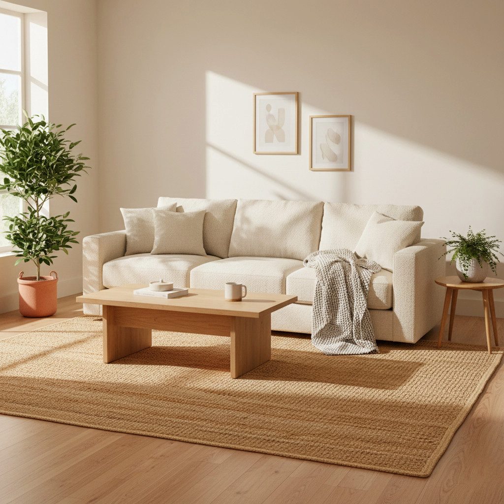 Elegant Floors Teppich Elegant Floors® Rechteckiger Jute Teppich Natur, Handgefertigtes Boho, Höhe: 9 mm