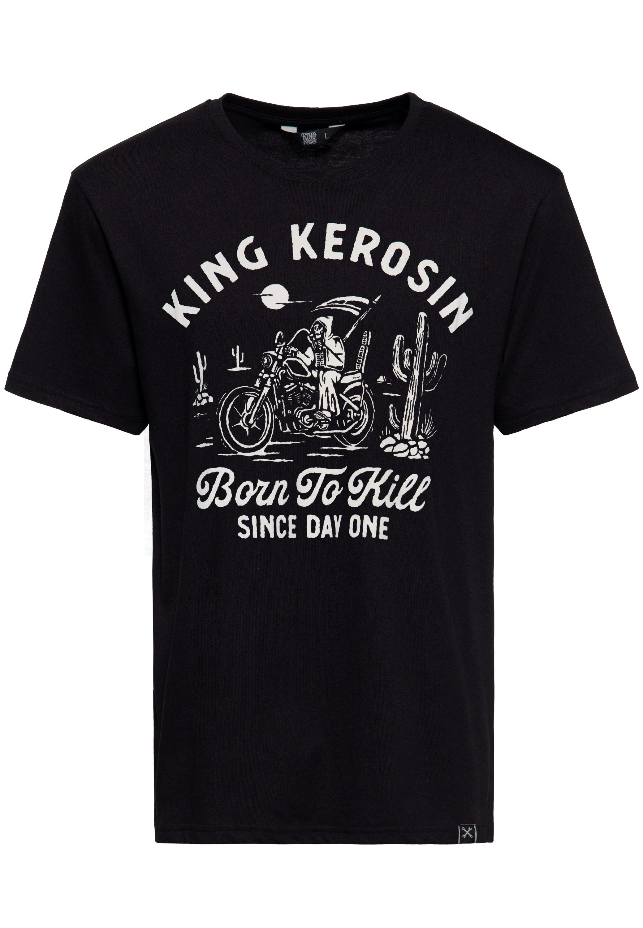 KingKerosin Print-Shirt Born To Kill (1-tlg) vorne mit Print