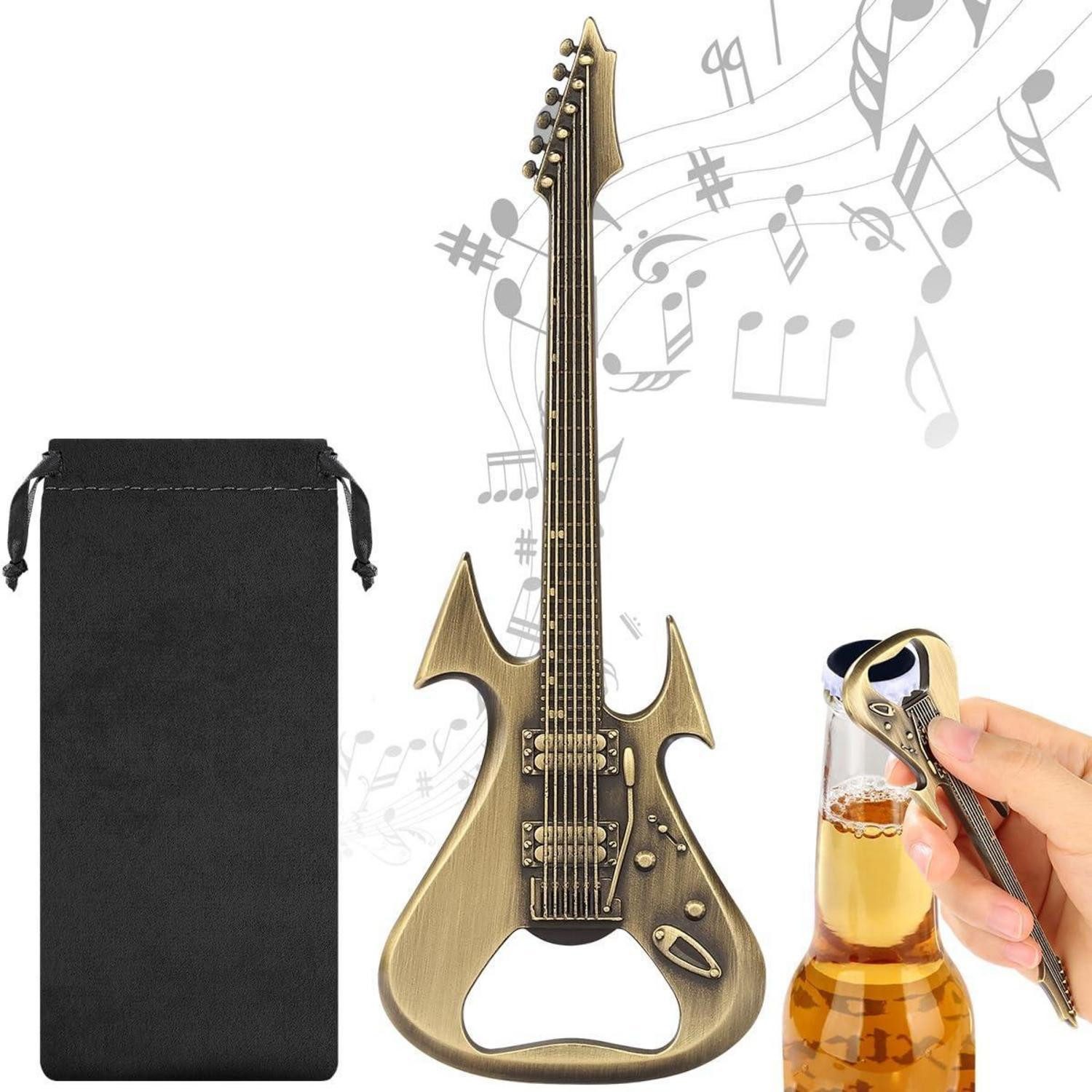 LuxusKollektion Flaschenöffner Gitarre Flaschenöffner Bronze mit Geschenktüte