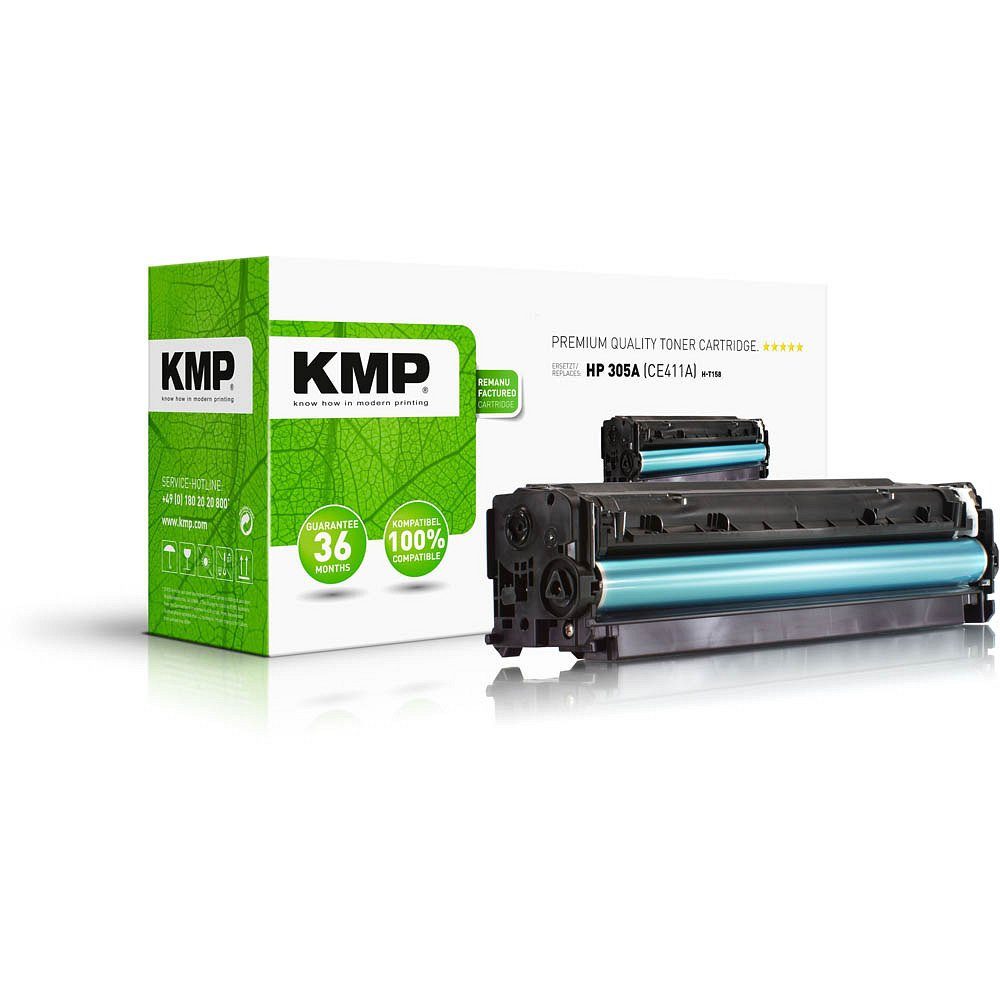 KMP Tonerkartusche 1 Toner H-T158 ERSETZT HP 305A - cyan, (1-St)