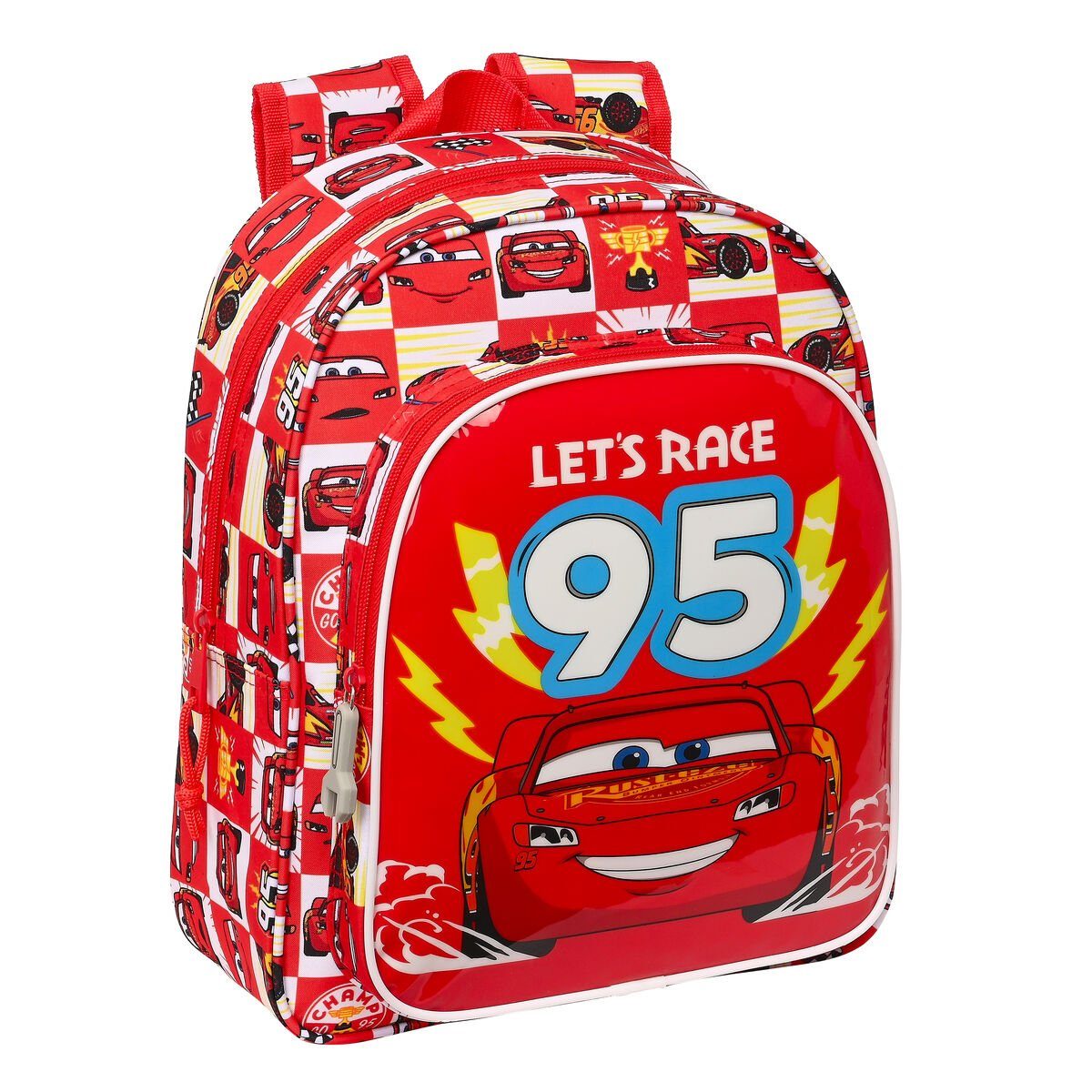 Cars Rucksack Kinderrucksack Cars Lets race Rot Weiß 27 x 33 x 10 cm