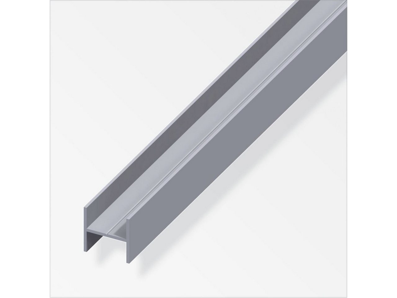 Thumbnail - alfer Abdeckprofil alfer Quadrat-H 1 m, 23.5 x 11 x 1.5 mm Aluminium