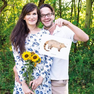 Mr. & Mrs. Panda Hinweisschild DIN A4 Nasenbär - Weiß - Geschenk, Holzschild, Wandschild, Dekoschild, (1 St), Herzberührende Botschaften