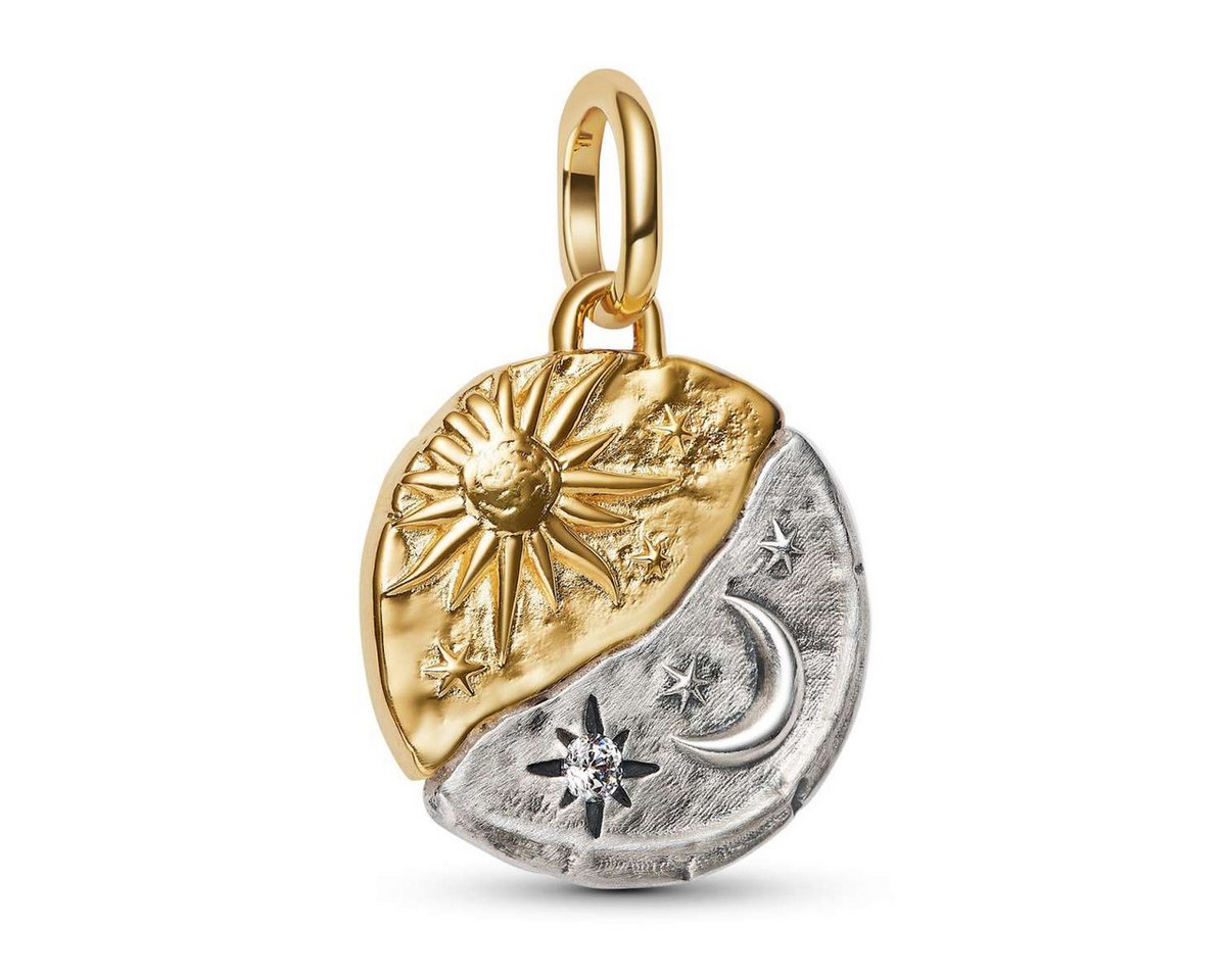 Pandora Runder Anhänger 763977C01, Medaillon Zweifarbig Sonne und Mond