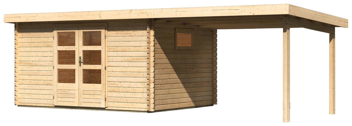 Thumbnail - Karibu Gartenhaus Trittau 5, BxT: 706x333 cm, mit Anbaudach und Fenster