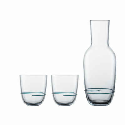 Zwiesel Glas Gläser-Set Aura Smaragdgrün, Glas, Karaffe mit 2 Bechern