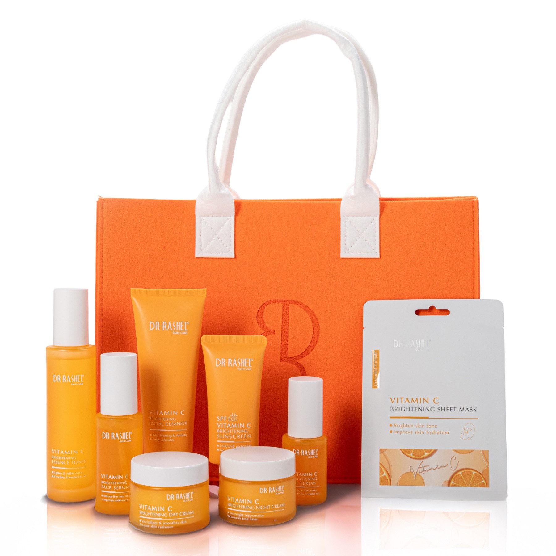 DR RASHEL Hautpflege-Set Vitamin C Gesichtspflege Geschenkbox Serum Creme Masken Toner 17-tlg, 17-tlg., Hautpflege, Gesichtspflege, Körperpflege, Geschenkset
