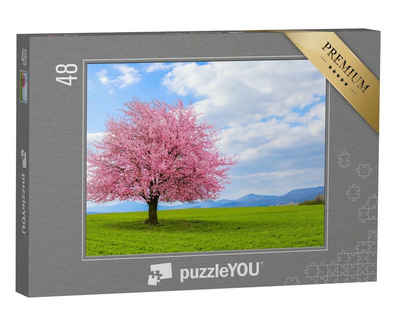 puzzleYOU Puzzle Frühling in der Natur mit blühendem Baum, 48 Puzzleteile, puzzleYOU-Kollektionen Bäume, Wald & Bäume