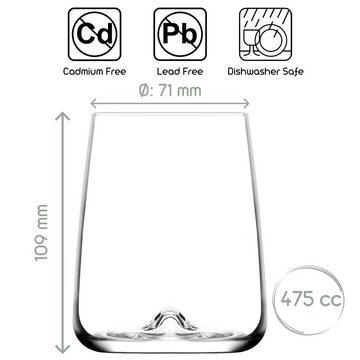 LAV Cocktailglas Terra Trinkgläser: 6er Set 475cc, Ideal für den Alltag, Glas