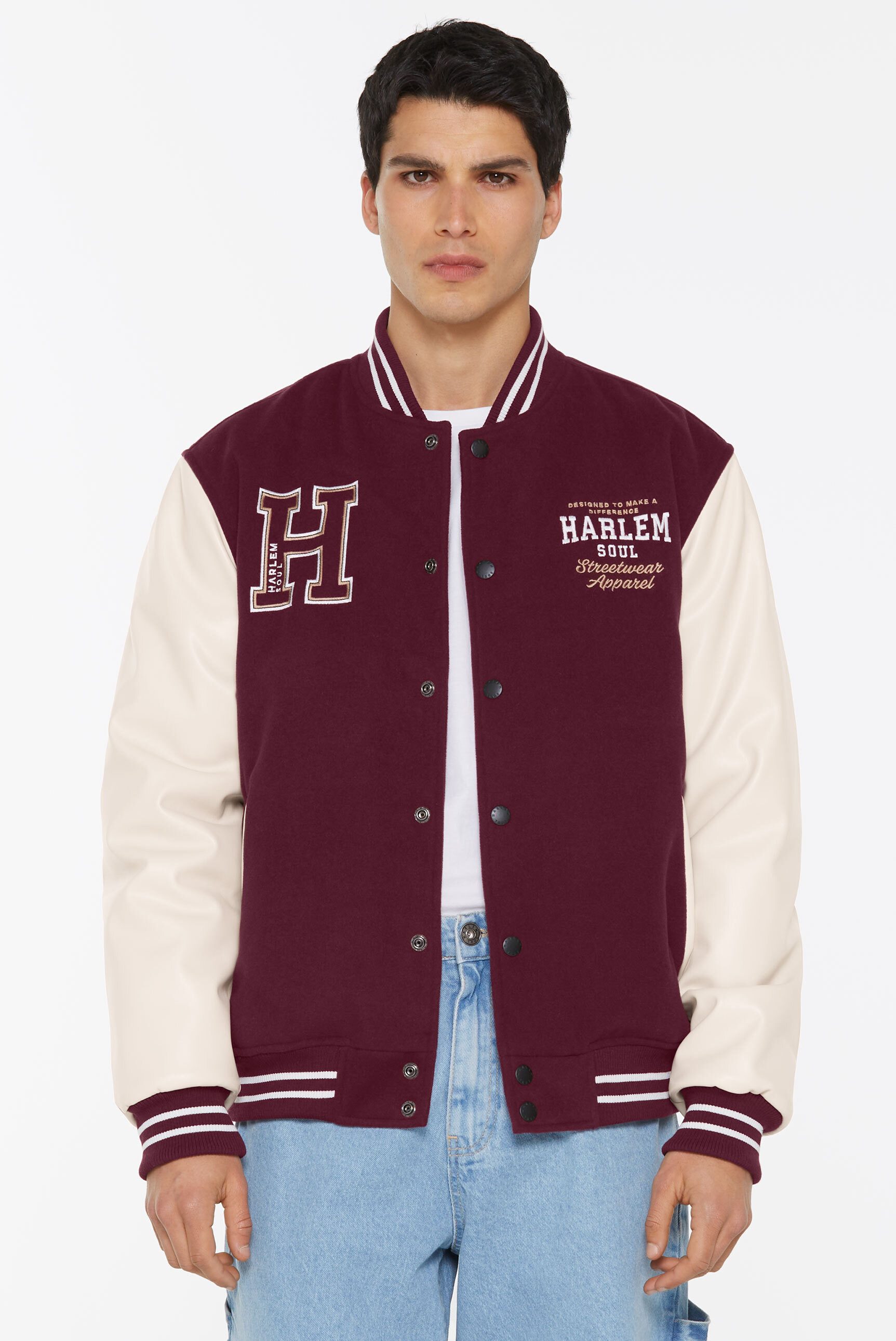 Harlem Soul Collegejacke mit Stickerei