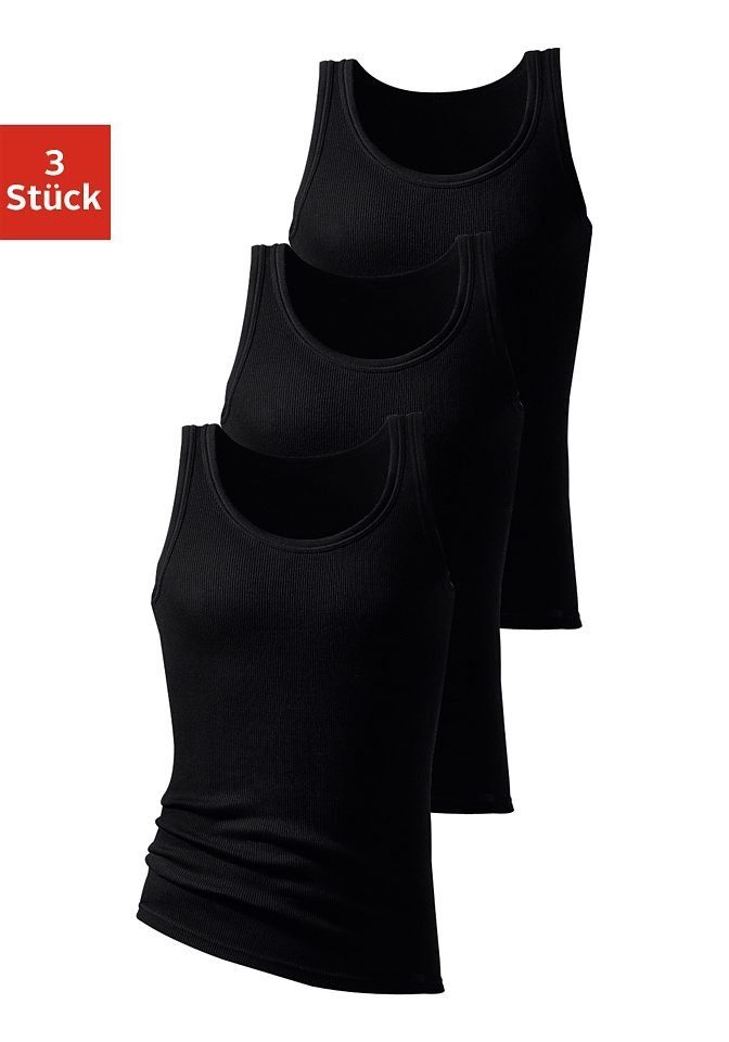 H.I.S Unterhemd Doppelripp Tanktop (Packung, 3-St) aus weicher Baumwollqualität