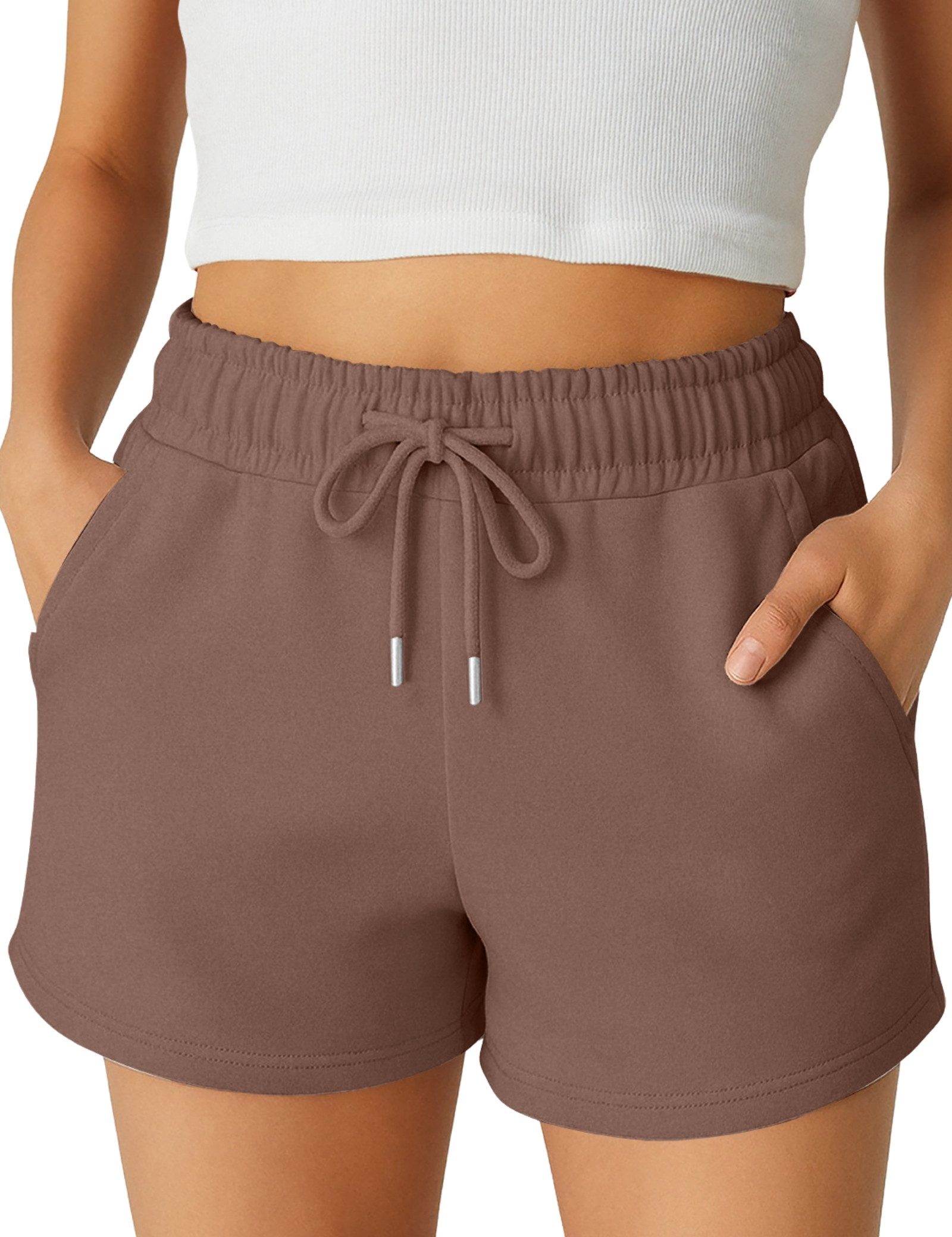 R-CAMP Shorts Kurze Hosen Damen Sweatshorts (Packung, 1-tlg., kurze shorts damen) Baumwolle, Hautfreundlich und atmungsaktiv