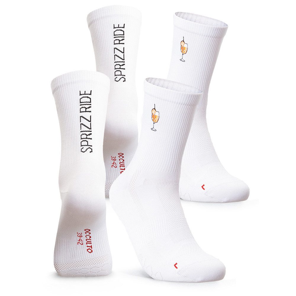 OCCULTO Tennissocken Herren & Damen Motiv Rennradsocken 2er Pack (Modell: Mathieu) (2-Paar)