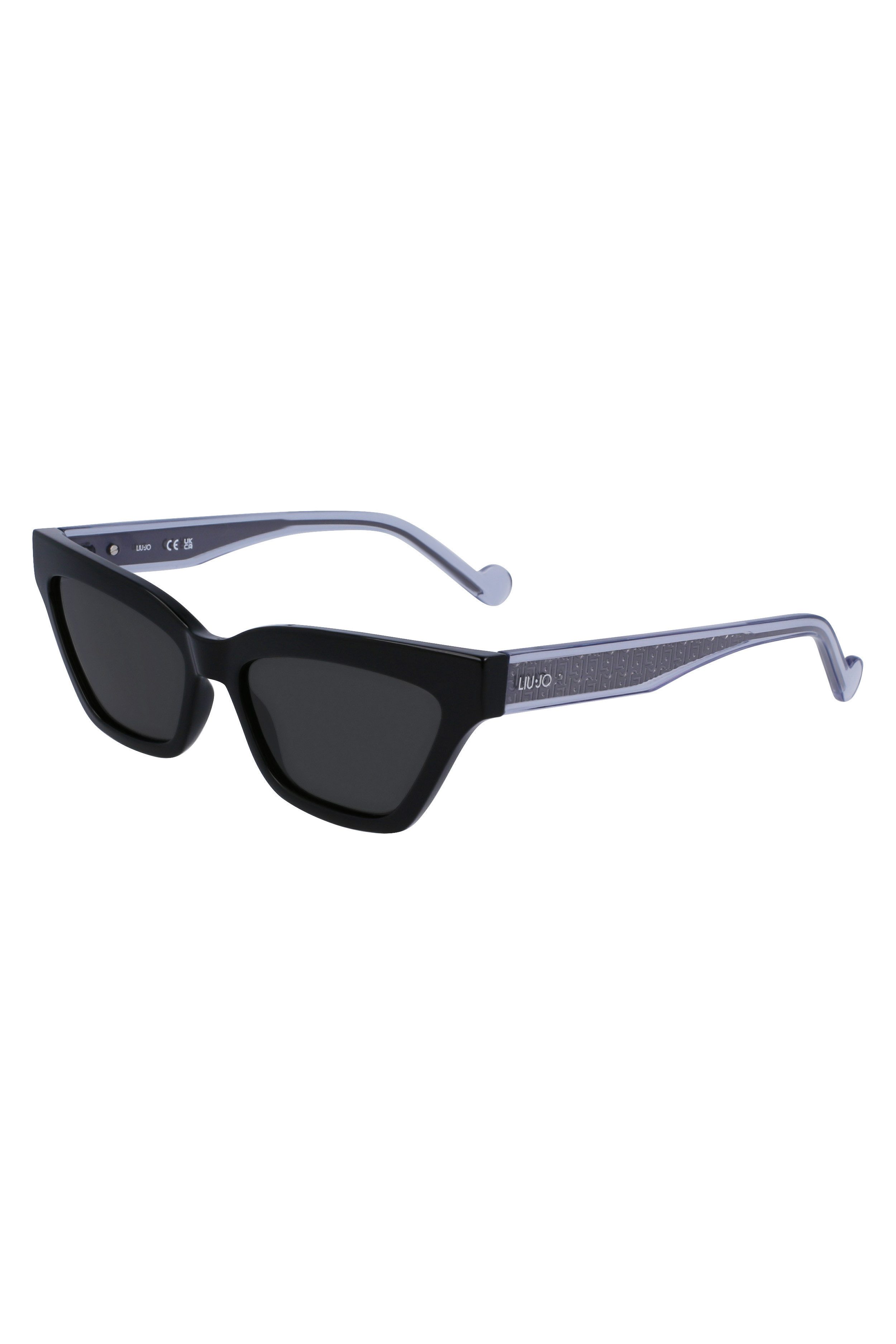 Liu Jo Sonnenbrille Damen Sonnenbrille Schwarz mit Rechteckgläsern und Kontrastdetails