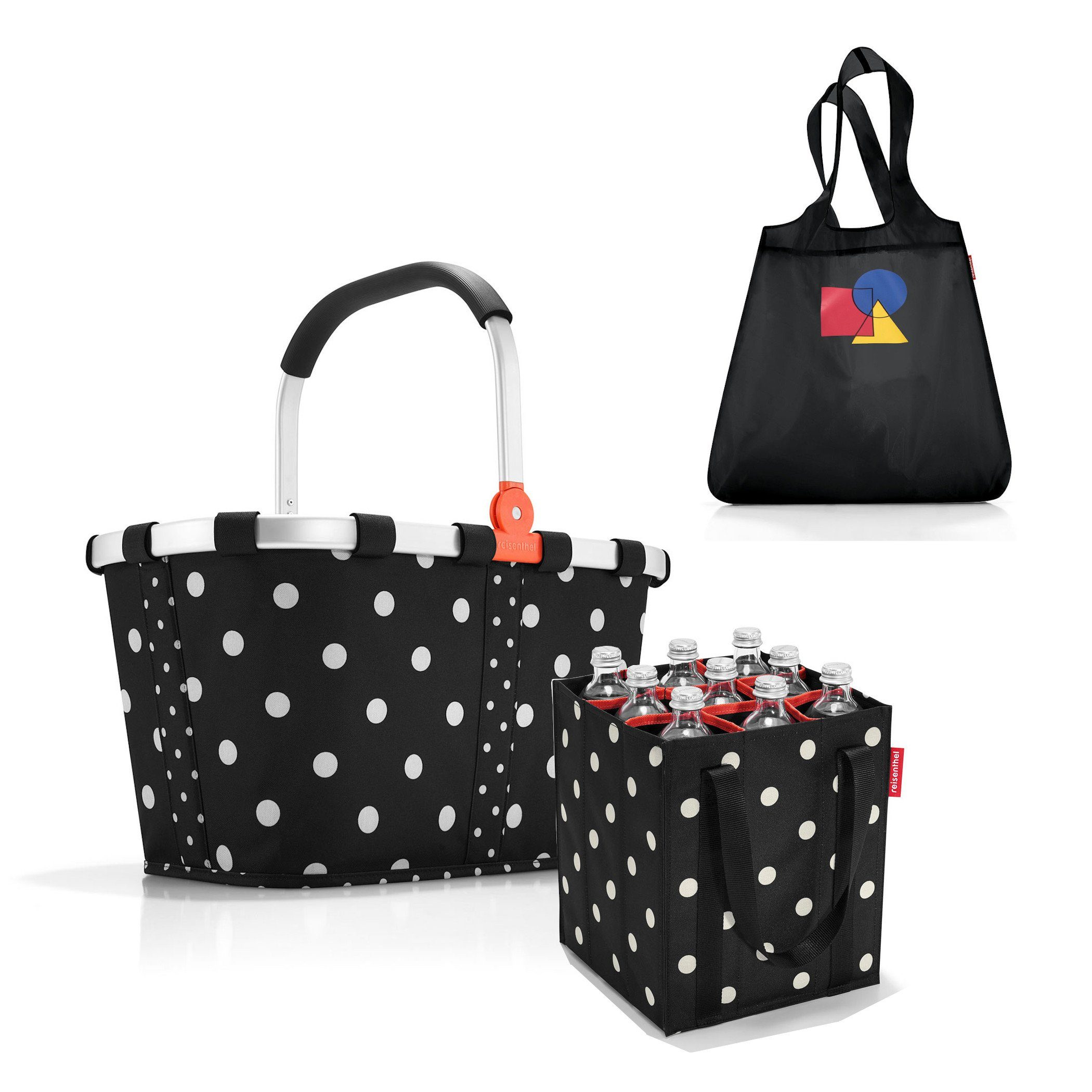 REISENTHEL® Einkaufskorb Set aus carrybag, coolerbag und bottlebag,  Einkaufskorb-Set für Wochenmarkt und Großeinkauf