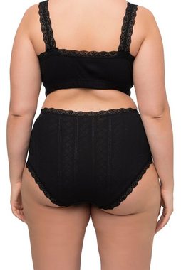 Ulla Popken Slip Midislips 3er-Pack Ajourjersey Spitzenkanten