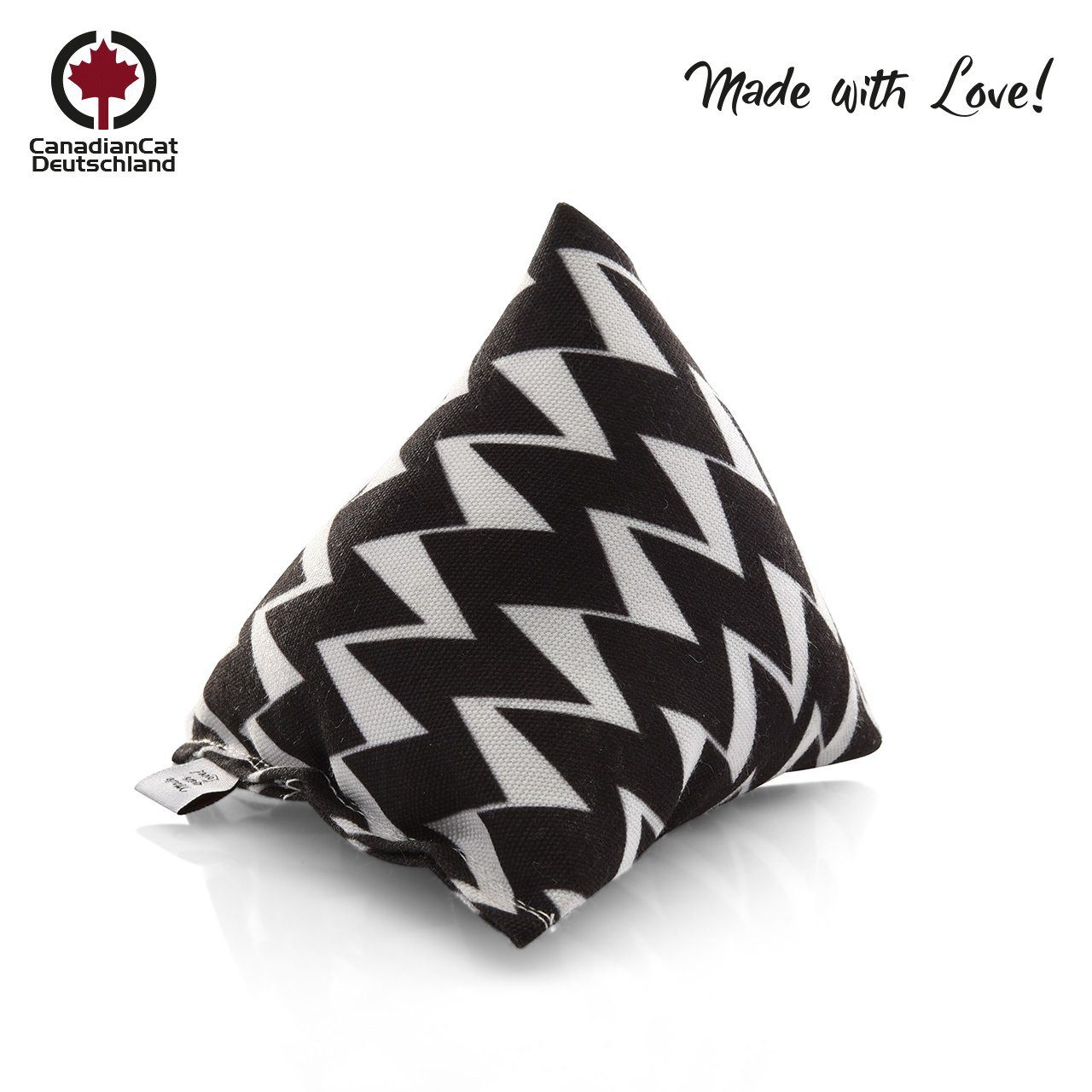 Canadian Cat Company Подушка для животных Schmuse-Pyramide XL "Zig-Zag" mit Baldrian, Schmusekissen für Katzen mit Baldrian zum nachfüllen