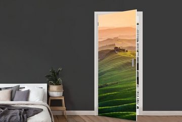 MuchoWow Türtapete Toskana - Landschaft - Hügel, Matt, bedruckt, (1 St), Fototapete für Tür, Türaufkleber, 75x205 cm