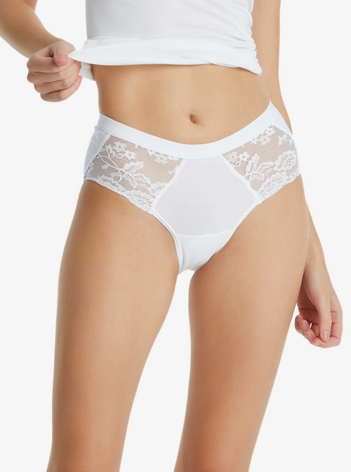 BlackSpade Boxer Spitzen Damen Slips Privat 1311 - Weiß
