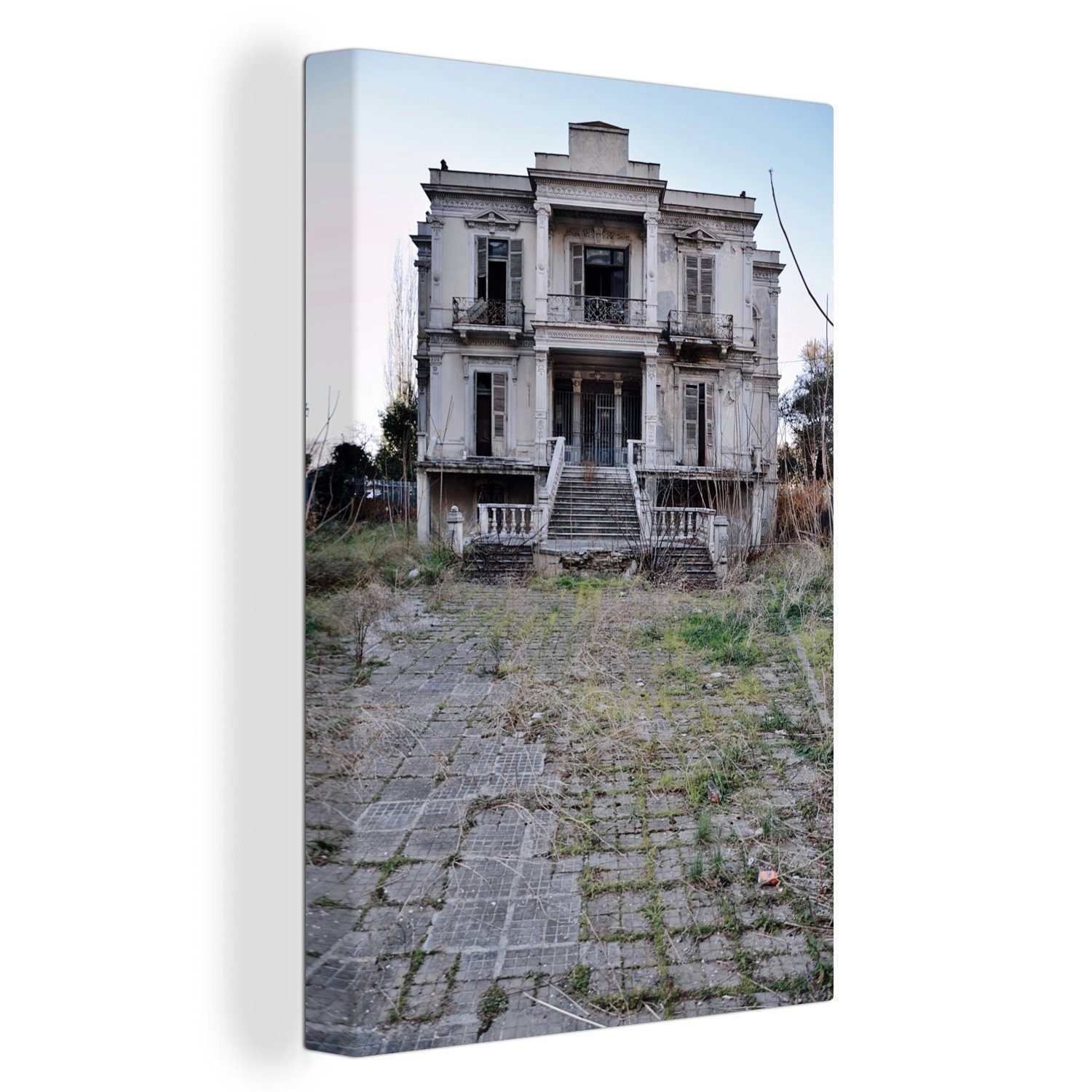 OneMillionCanvasses® Leinwandbild Neoklassisches verlassenes Haus, (1 St), Leinwandbild fertig bespannt inkl. Zackenaufhänger, Gemälde, 20x30 cm