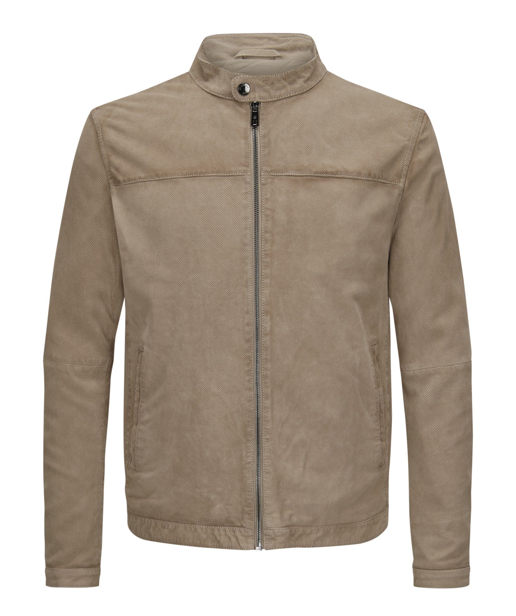 Milestone Lederjacke MSGabrio Leichte Velourslederjacke im Bikerstil
