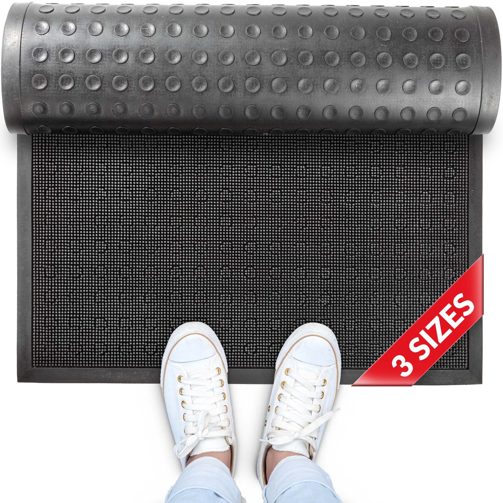 ANRO Fußmatte Türvorleger Schmutzfangmatte Ringgummimatte, eckig, Höhe: 13 mm, Robust Größe 90x180cm