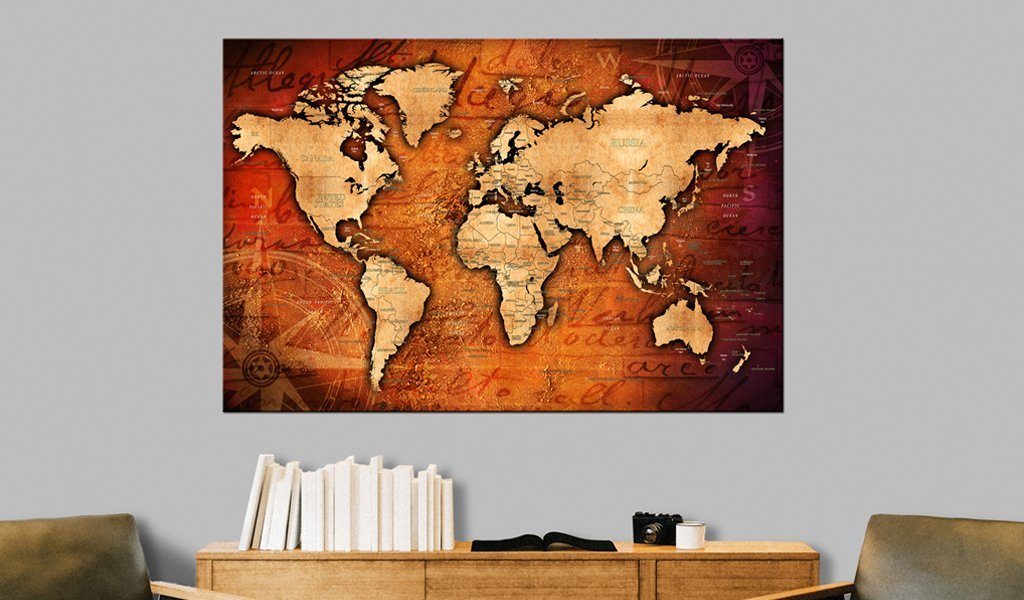 Artgeist Pinnwand Amber World [Cork Map