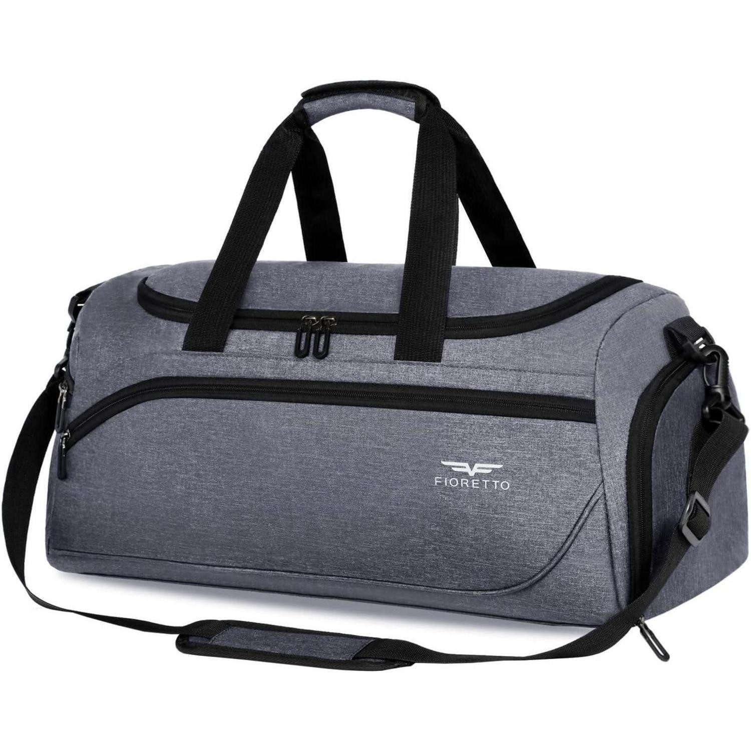 LuxusKollektion Sporttasche Sporttasche Damen Herren Schuhfach Nassfach Wasserdicht 50l grau